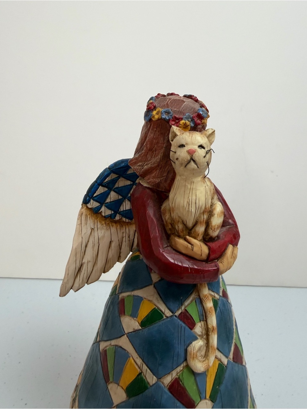 Jim Shore Heartwood Creek Angel Holding Cat 2002 Enesco Figurine #105170 Retired - Picture 3 of 7